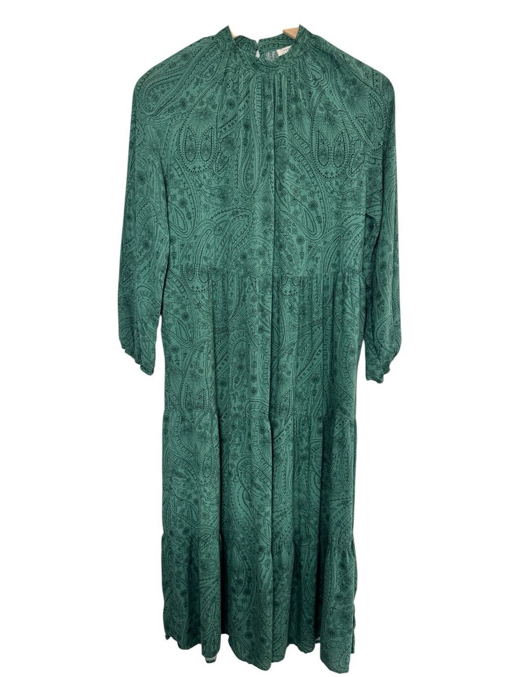 a new day Teal Paisley Long-Sleeve Maxi Dress - Size Small